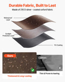 VEVOR nojumes sānu sienas 1,73 x 1,48 m, ar ūdensizturību un saules aizsardzību, 1 sānu siena ar rāvējslēdzēja durvīm un 2 ar logiem, piemērotas āra pasākumu teltīm un tirdzniecības stendiem, komplektā 6 gab., brūnas