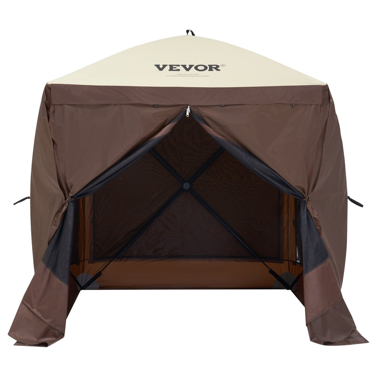 VEVOR 1,83 x 1,83 x 2,1 м nojume – 4-ст. Pop-Up, saules aizsardzība un ūdensnecaurlaidīga, brūna