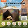 VEVOR 1,83 x 1,83 x 2,1 м nojume – 4-ст. Pop-Up, saules aizsardzība un ūdensnecaurlaidīga, brūna