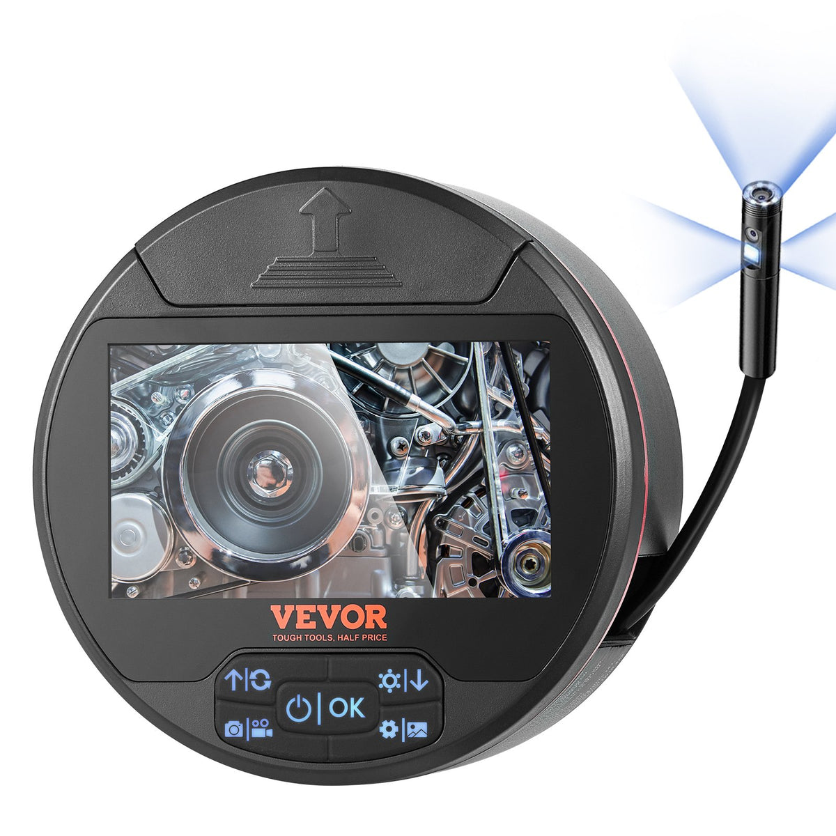 Бороскоп VEVOR с трехскатным экраном, эндоскопическая камера с экраном IPS 10,92 см и 8 + 2 светодиодами