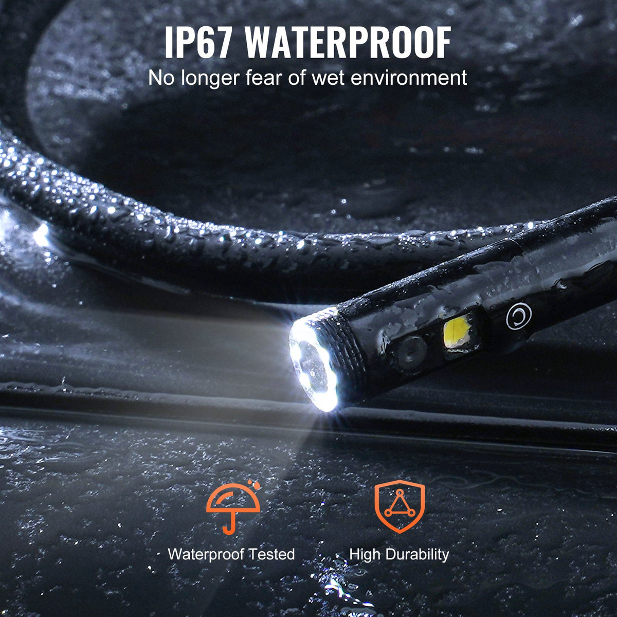 Бороскоп VEVOR с трехскатным экраном, эндоскопическая камера с экраном IPS 10,92 см и 8 + 2 светодиодами