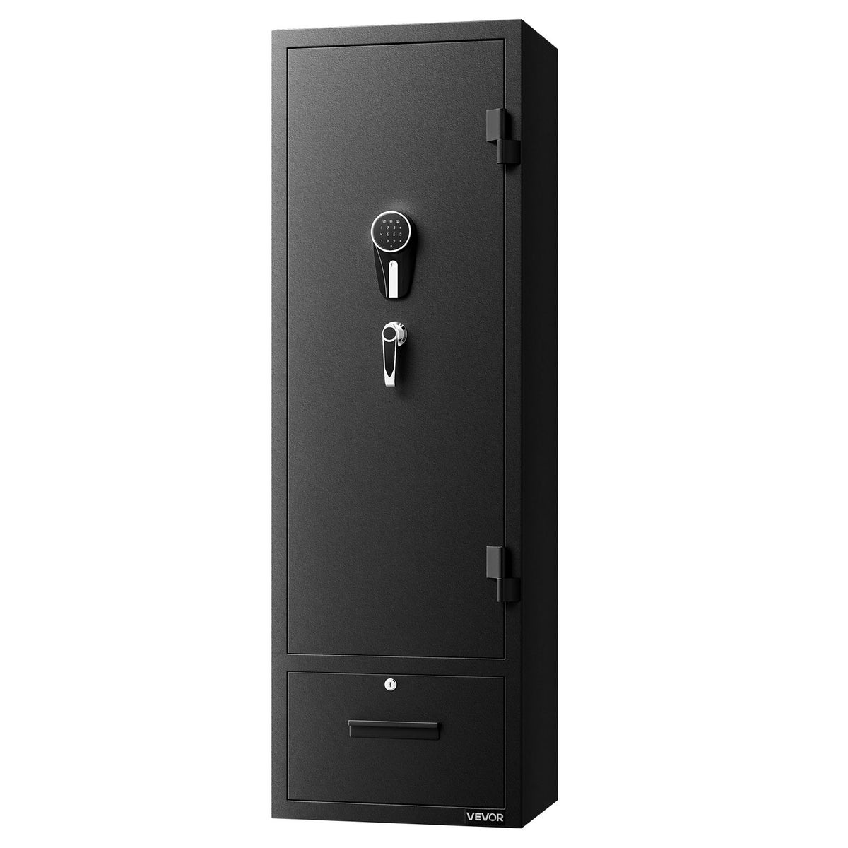 VEVOR Gun Safe for 4 Firearms, Long Gun and Pistol Cabinet with Quick Access Lock, 2 Ammunition Compartments, 2 Pistol Pockets and 2 Adjustable Shelves, Large Digital Cabinet with Key and Password
