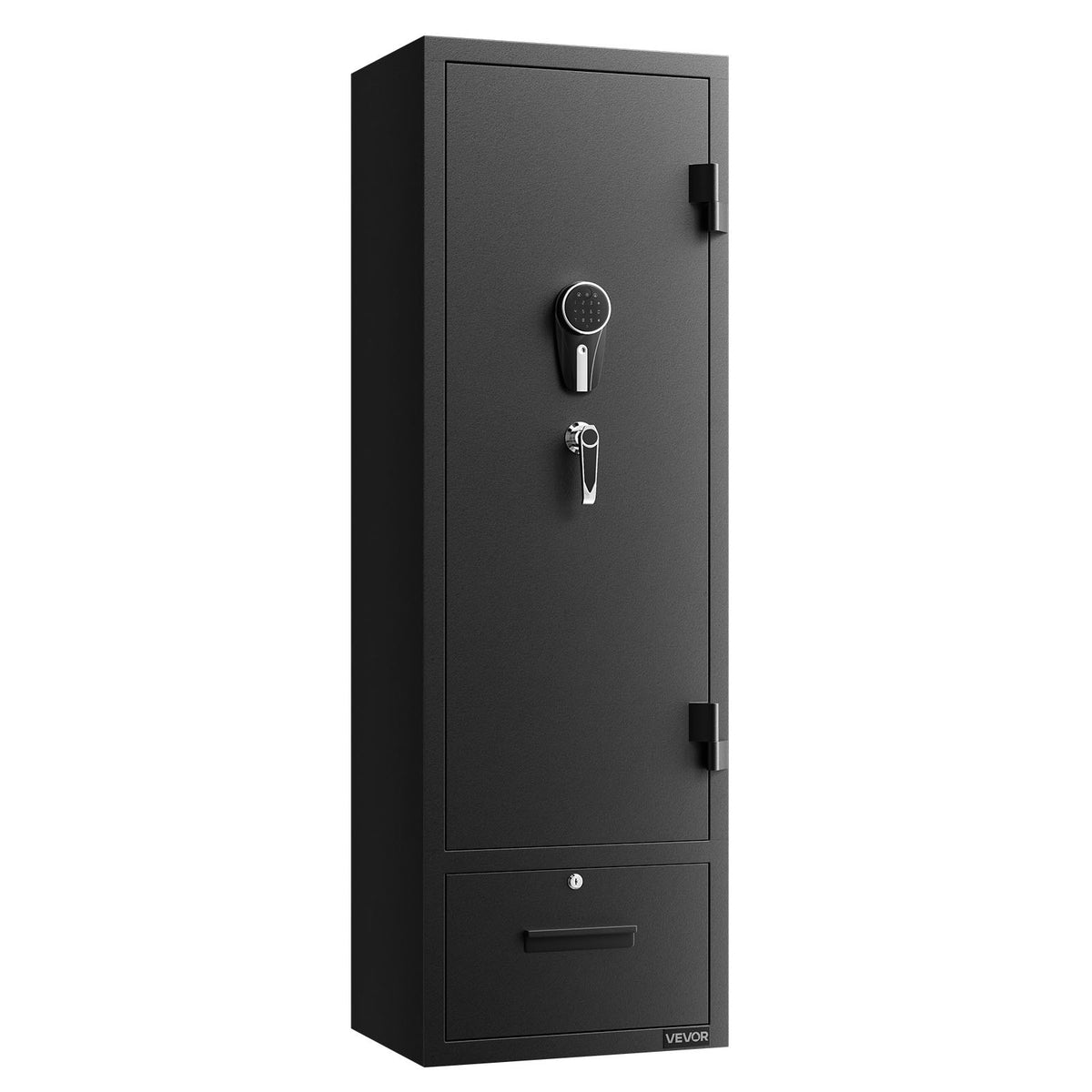 VEVOR Gun Safe for 4 Firearms, Long Gun and Pistol Cabinet with Quick Access Lock, 2 Ammunition Compartments, 2 Pistol Pockets and 2 Adjustable Shelves, Large Digital Cabinet with Key and Password