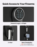 VEVOR seifs 4 šaujamieročiem, garo ieroču un pistoles skapis ar ātras piekļuves slēdzeni, 2 munīcijas nodalījumiem, 2 pistoles kabatām un 2 regulējamām plauktiem, liels digitālais skapis ar atslēgu un paroli