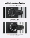 VEVOR ieroču seifs 4 šautenēm, garo ieroču un pistoles skapis, ātrās piekļuves šauteņu seifs ar 3 patronu nodalījumiem un 2 regulējamām turētāju rindām, liels digitālais seifs ar atslēgas un paroles slēdzeni