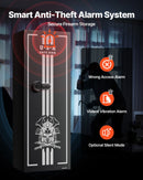 VEVOR ieroču seifs 4 šautenēm, garo ieroču un pistoles skapis, ātrās piekļuves šauteņu seifs ar 3 patronu nodalījumiem un 2 regulējamām turētāju rindām, liels digitālais seifs ar atslēgas un paroles slēdzeni