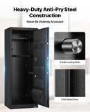 VEVOR ieroču seifs 10–12 šautenēm, garo ieroču un pistoles skapis, ātrās piekļuves šauteņu seifs ar 4 pistoles kabatām un 3 regulējamām turētāju rindām, liels digitālais seifs ar atslēgas un paroles slēdzeni