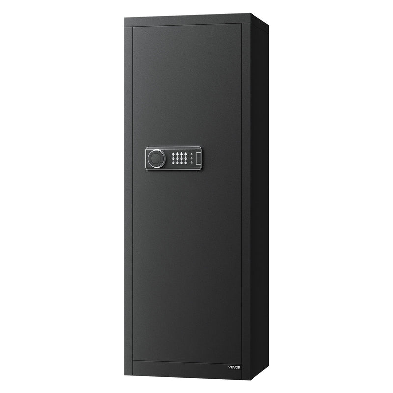 VEVOR ieroču seifs 6–8 šautenēm, garo ieroču un pistoles skapis, ātrās piekļuves šauteņu seifs ar 3 patronu nodalījumiem un 2 regulējamām turētāju rindām, liels digitālais seifs ar atslēgas un paroles slēdzeni