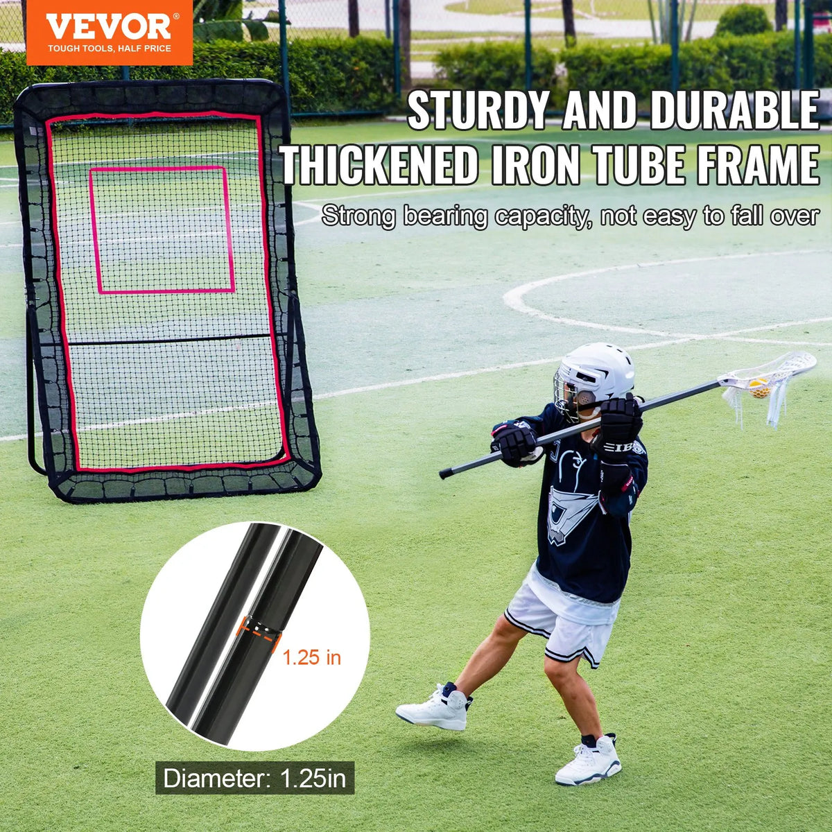 VEVOR Rebound Net 1.52 × 2.13 m with Adjustable Angle for Lacrosse, Volleyball and Baseball