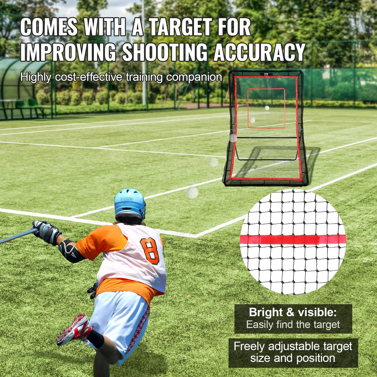 VEVOR Rebound Net 1.52 × 2.13 m with Adjustable Angle for Lacrosse, Volleyball and Baseball