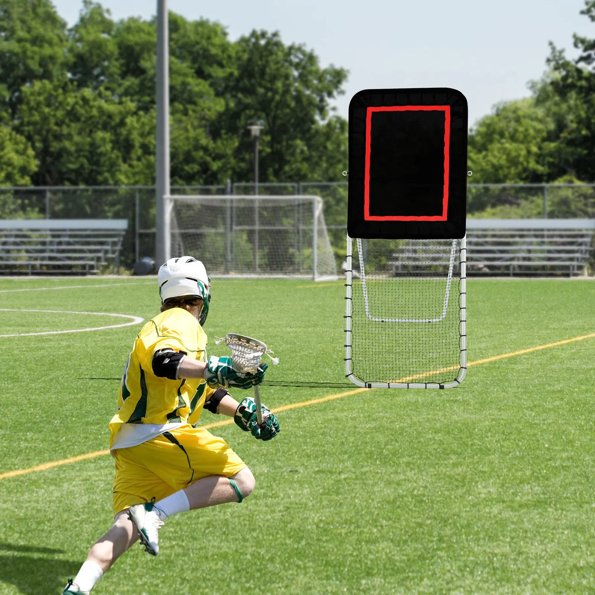 VEVOR salokāms lakrosa atlecošais treniņu siets 0,91 × 2,44 m, volejbola atlecošais tīkls, beisbola un softbola metienu atgriešanas treniņu siena ar regulējamu leņķi, melna - ZEMLETES.LV