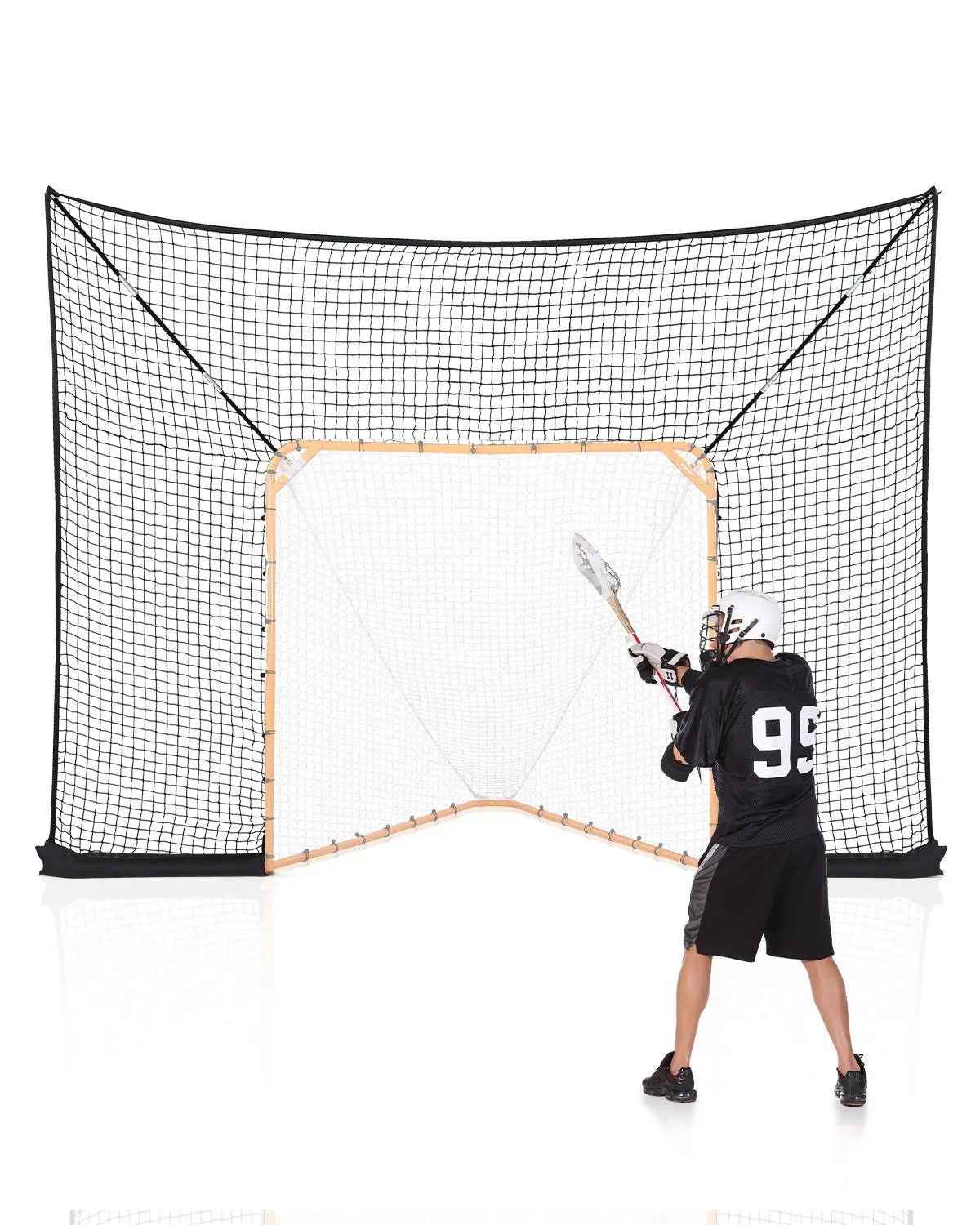 VEVOR Hockey and Lacrosse Behind-the-Goal Net 3.66 × 2.74 m with Accessories, Net Only