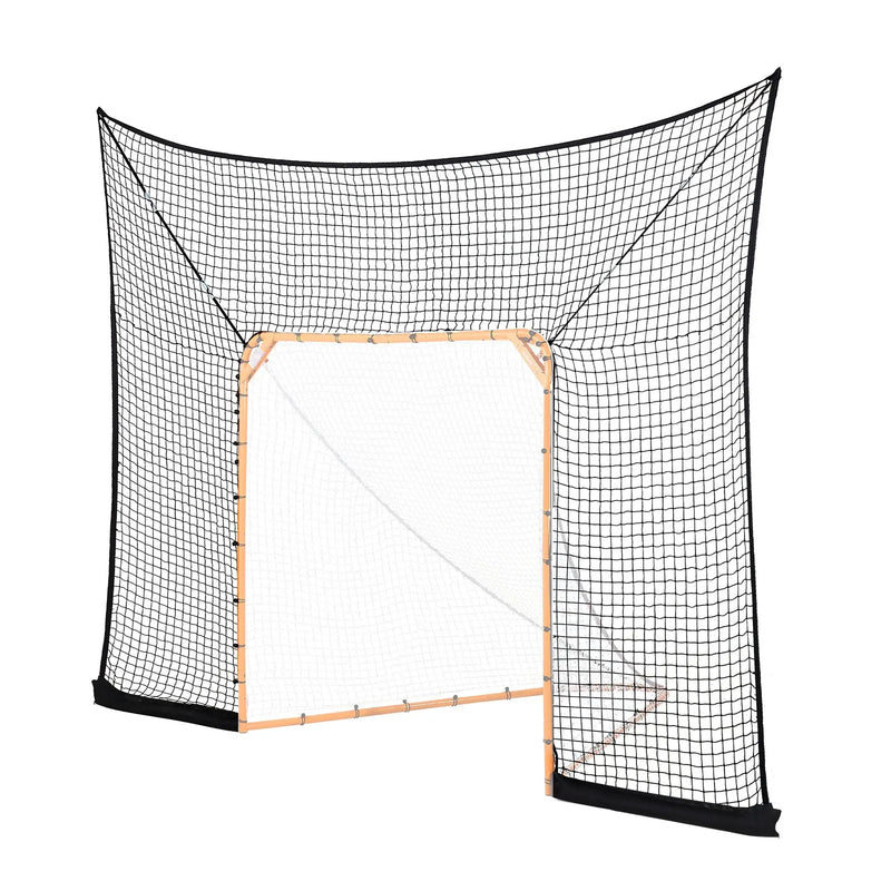 VEVOR Hokeja un lakrosa aizsargtīkls aiz vārtiem, 3657,6 × 2743,2 mm lakrosa tīkls ar paplašinātu pārklājumu, ātra un vienkārša uzstādīšana ar pilnu piederumu komplektu, pagalma lakrosa aprīkojums jauniešiem un pieaugušajiem (TIKAI TĪKLS)