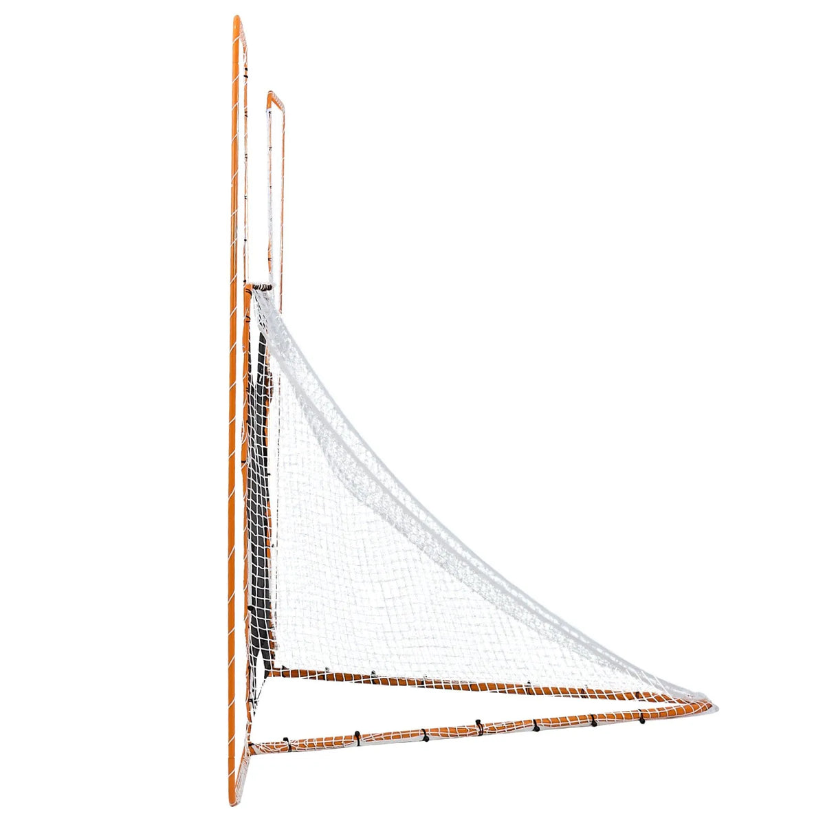 VEVOR 3 - in - 1 lakrosa vārti 3,66 × 2,74 m ar aizmugures aizsargtīklu un mērķi, ātra un vienkārša uzstādīšana, tērauda rāmja treniņu tīkls, piemērots jauniešu un pieaugušo treniņiem, oranži - ZEMLETES.LV
