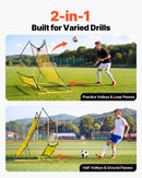 VEVOR futbola atsitiena tīkls 2 vienā, 1830 × 1085 mm, futbola treniņu vārti piespēļu, bumbas kontroles un reakcijas treniņiem, ar stiklašķiedras stieņiem un tērauda rāmi