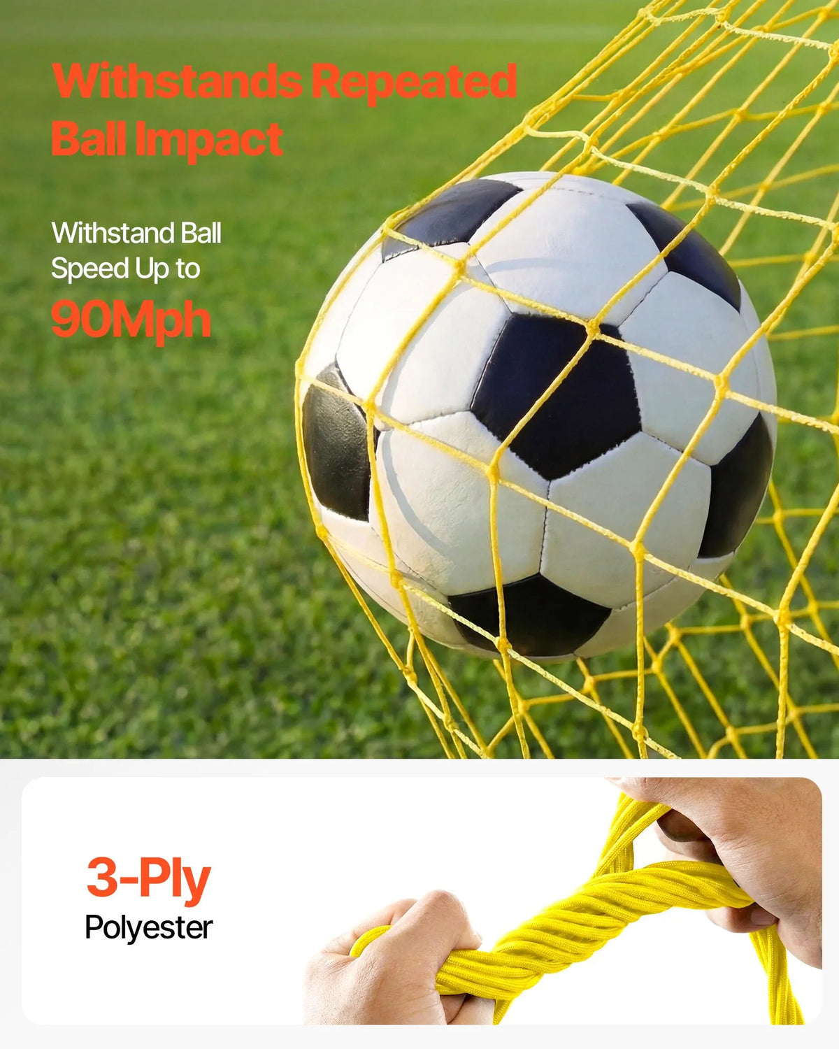 VEVOR Football Rebounder Net 2 in 1 183 × 108 cm for Passing and Ball Control Training