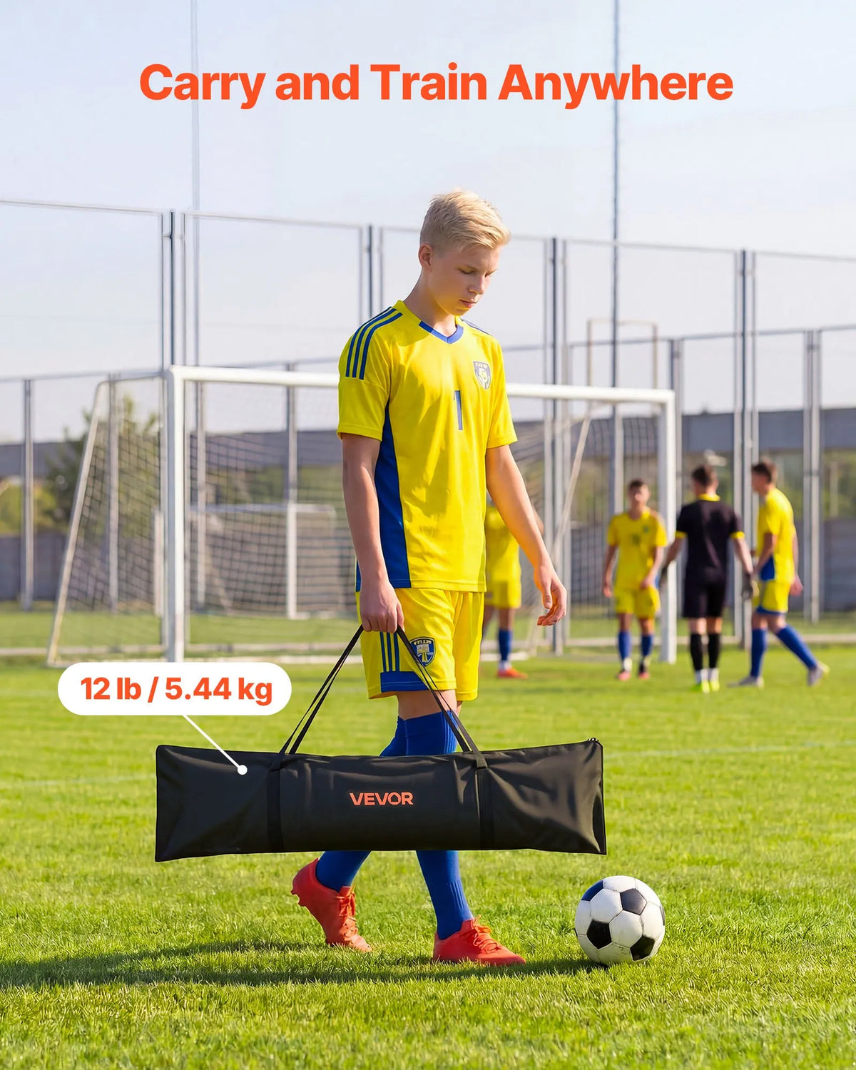 VEVOR Football Rebounder Net 2 in 1 183 × 108 cm for Passing and Ball Control Training