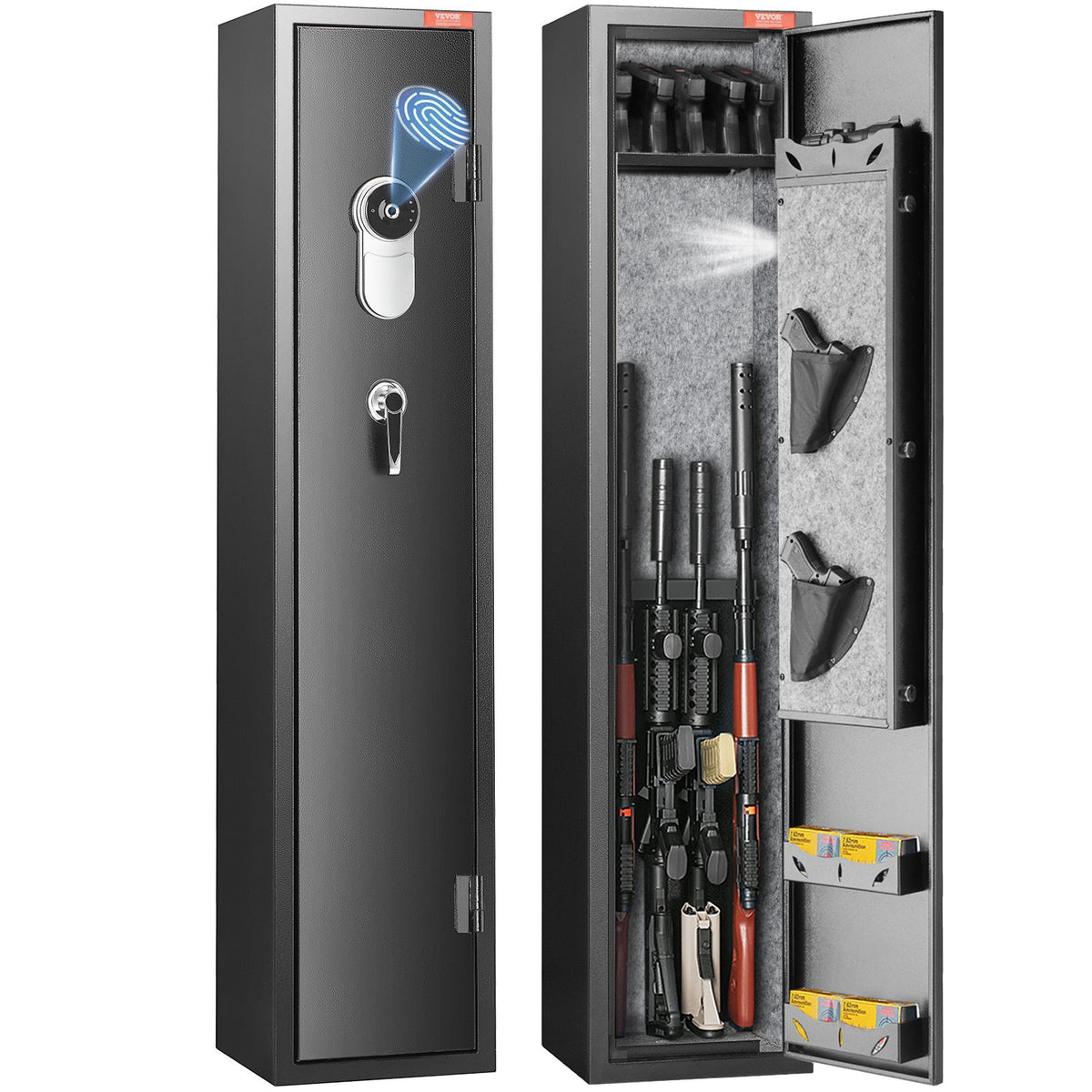 VEVOR Gun Safe with Fingerprint Lock – Holds 5 Rifles and 4 Pistols