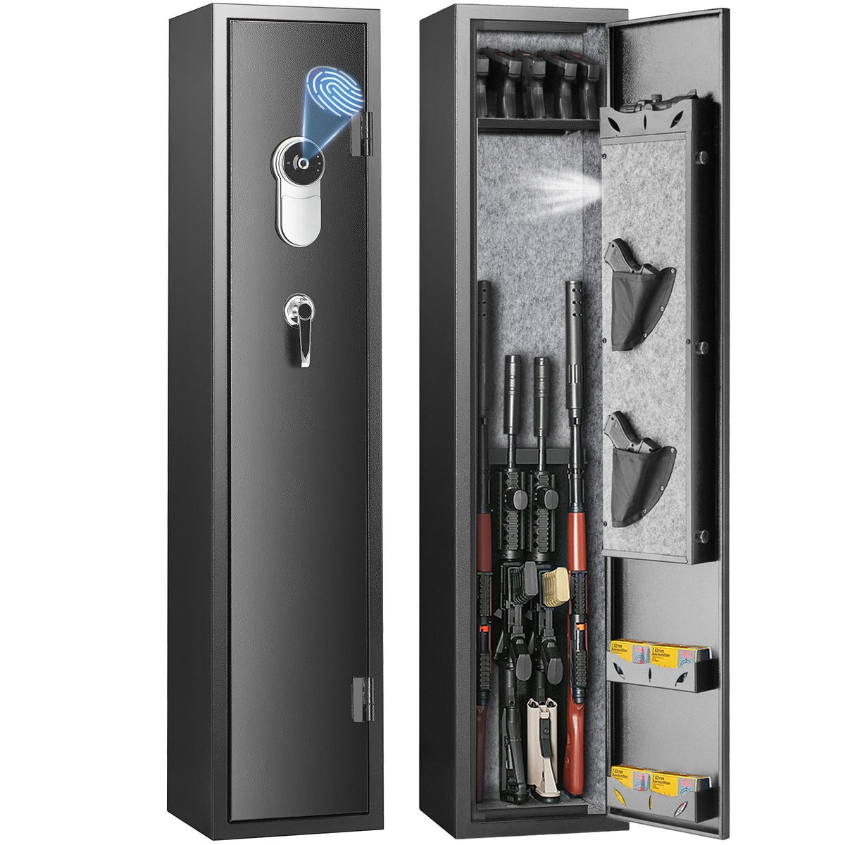 VEVOR Gun Safe with Fingerprint Lock – Holds 5 Rifles and 4 Pistols