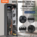 VEVOR ieroču seifs 7–8 šautenēm, šauteņu seifs ar digitālo tastatūras slēdzeni, ieroču uzglabāšanas skapis ar iebūvētu glabāšanas nodalījumu un noņemamu plauktu garo ieroču un pistoles uzglabāšanai mājās