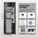 VEVOR ieroču seifs 7–8 šautenēm, šauteņu seifs ar digitālo tastatūras slēdzeni, ieroču uzglabāšanas skapis ar iebūvētu glabāšanas nodalījumu un noņemamu plauktu garo ieroču un pistoles uzglabāšanai mājās