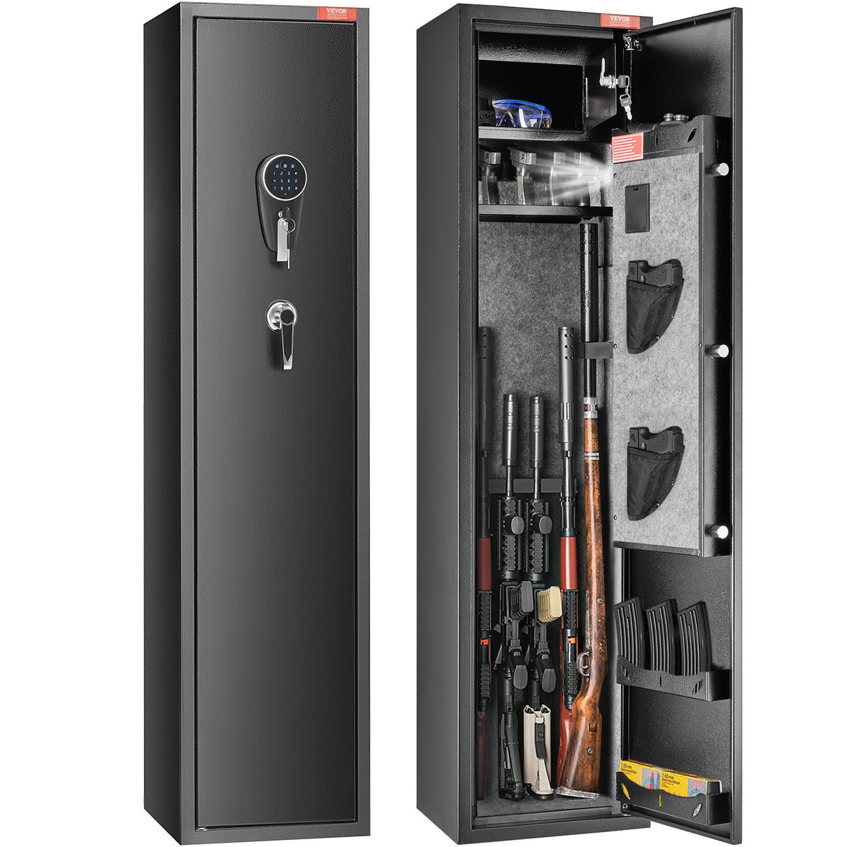 VEVOR Gun Safe – Rifle Safe with Digital Keypad and Lock, 5-Gun Storage Cabinet