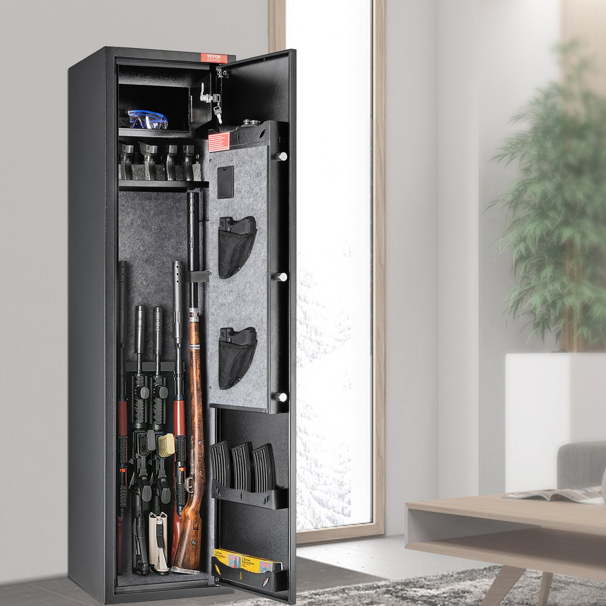 VEVOR Gun Safe – Rifle Safe with Digital Keypad and Lock, 5-Gun Storage Cabinet