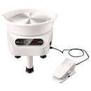 VEVOR 450W Keramikas Virpa - 28 cm Podniecības Ritenis ar Pieskārienjūtīgu Ekrānu un Kāju Pedāli, 450 W, 3 Kājām, Balta