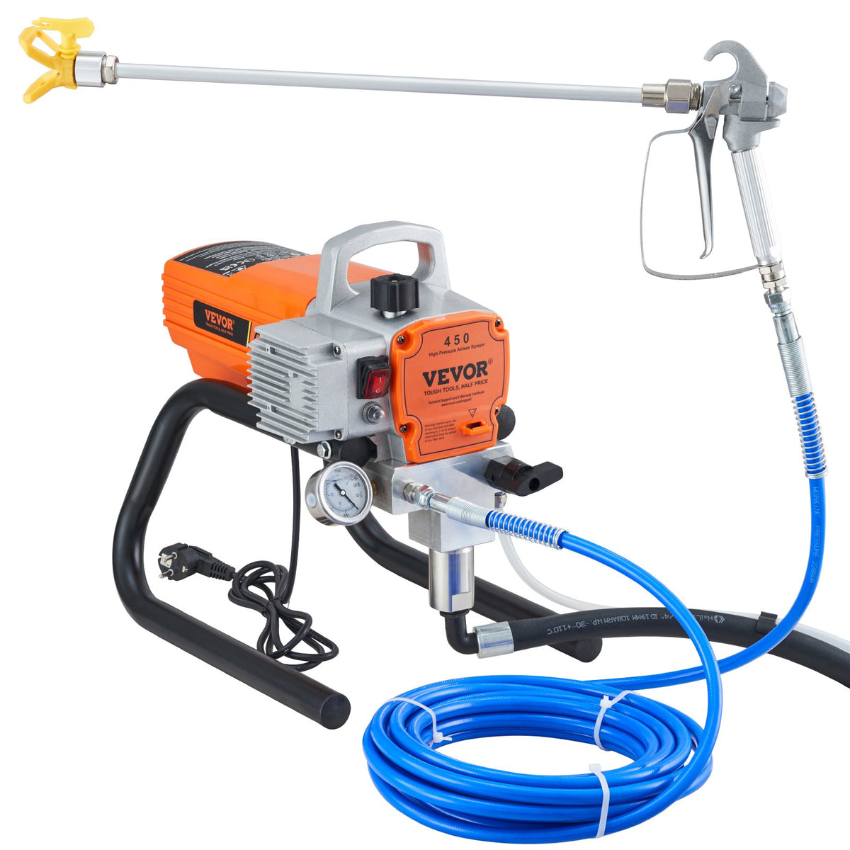 VEVOR High-Pressure Airless Paint Sprayer, 1800W, Suitable for Professional and Home Use for Painting Walls, Ceilings, Fences and Other Surfaces