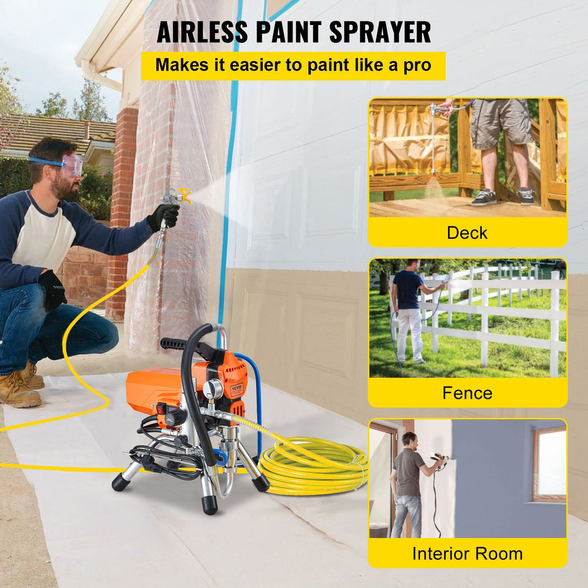 VEVOR High-Pressure Airless Paint Spray Gun 2200 W