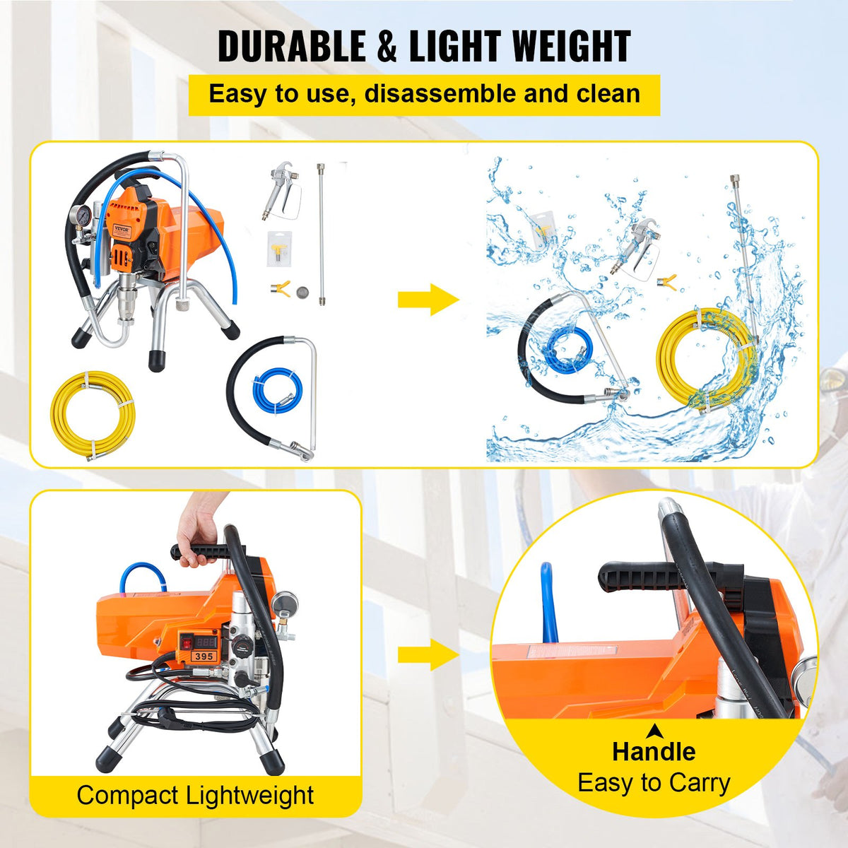 VEVOR High-Pressure Airless Paint Spray Gun 2200 W
