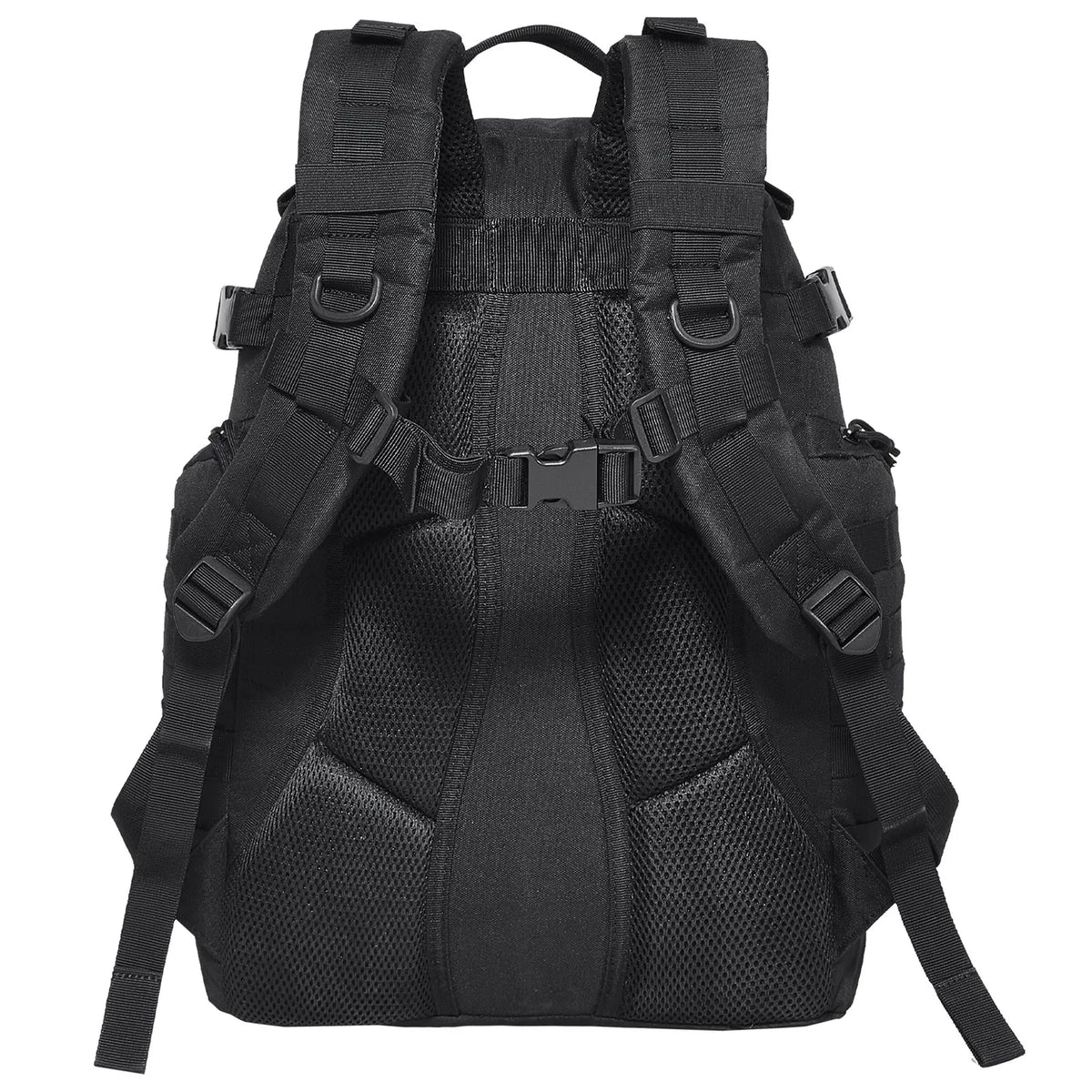 Tactical Backpack 25L Military Rucksack with MOLLE System and Padded Back, Army-Style Bag for Men and Women Hiking, Hunting and Outdoor Adventures, Black