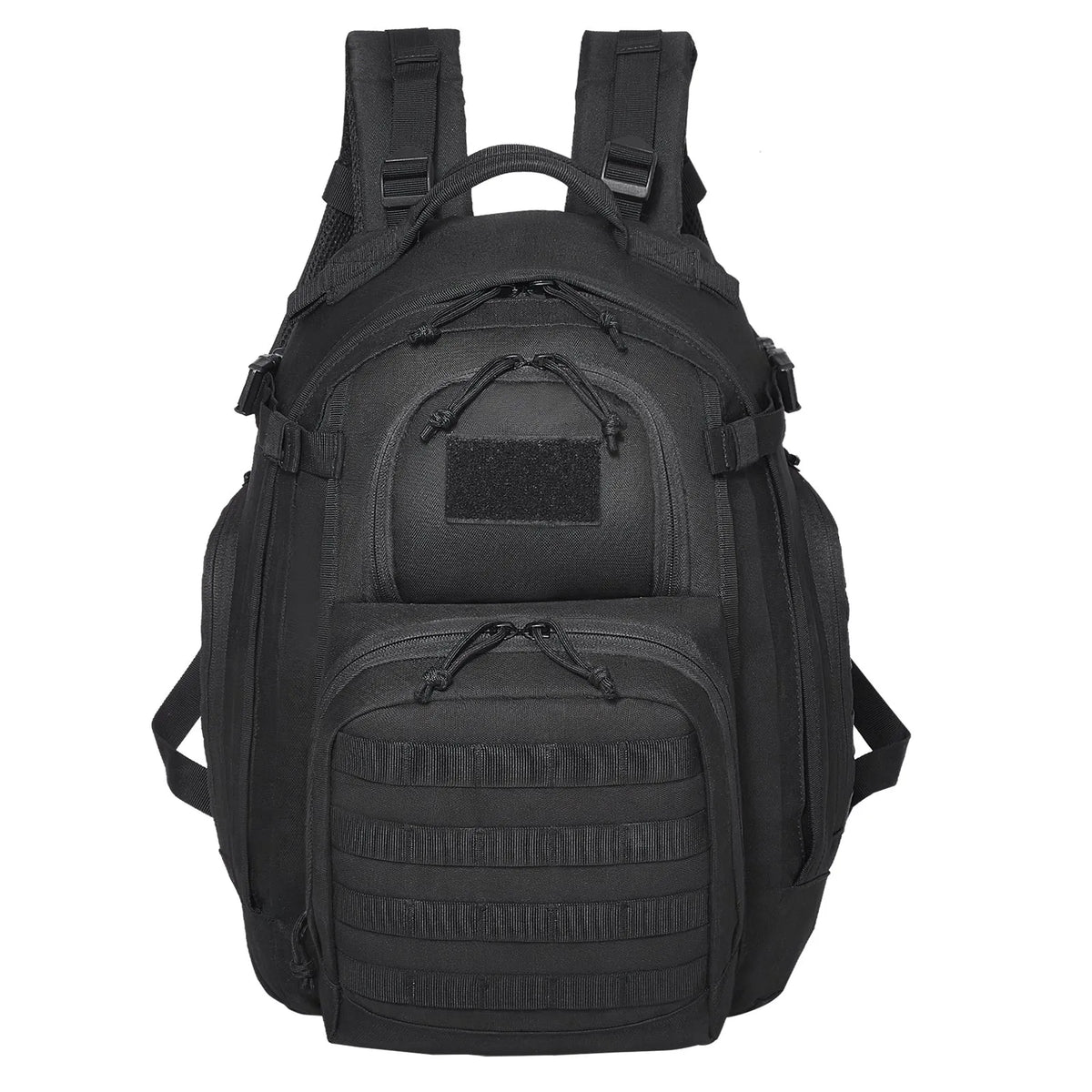 Tactical Backpack 25L Military Rucksack with MOLLE System and Padded Back, Army-Style Bag for Men and Women Hiking, Hunting and Outdoor Adventures, Black