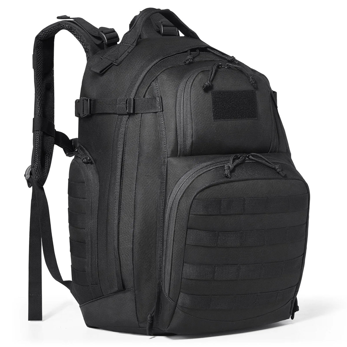 Tactical Backpack 40L Military Rucksack with MOLLE System and Padded Back, Army-Style Bag for Men and Women Hiking, Hunting and Outdoor Adventures, Black