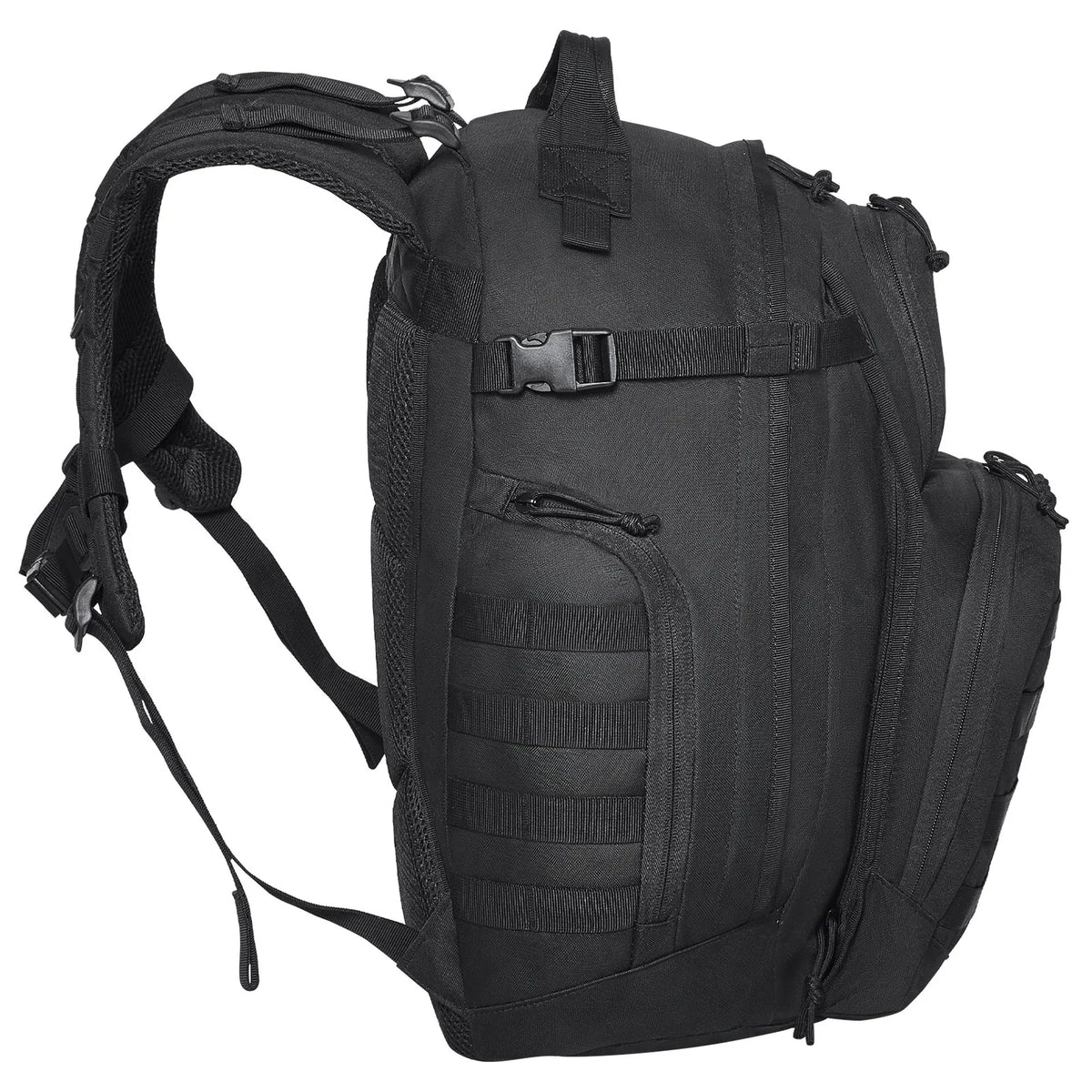 Tactical Backpack 40L Military Rucksack with MOLLE System and Padded Back, Army-Style Bag for Men and Women Hiking, Hunting and Outdoor Adventures, Black