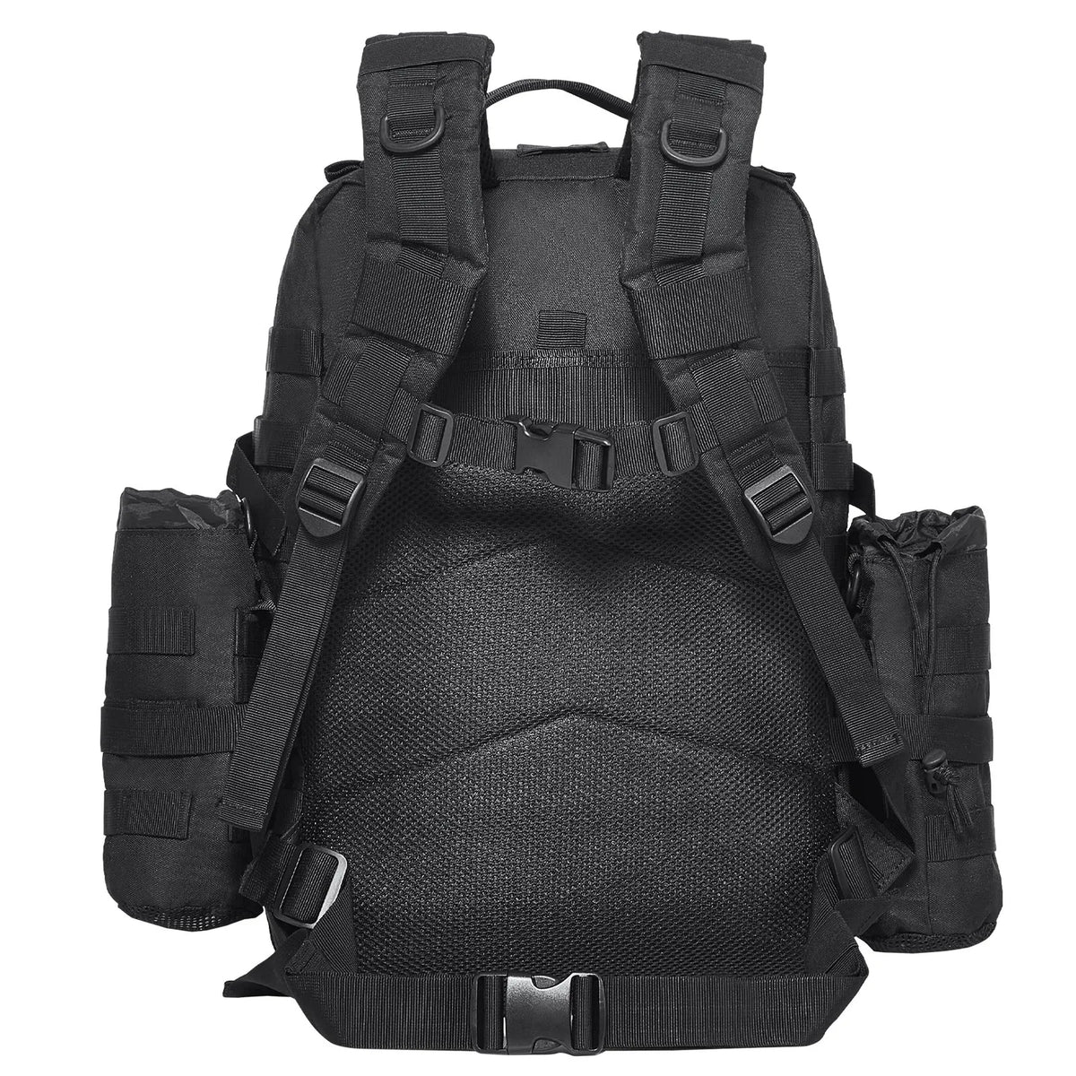 Tactical Backpack 45 L — Military Backpack with Molle System and 3 Compartments, Black
