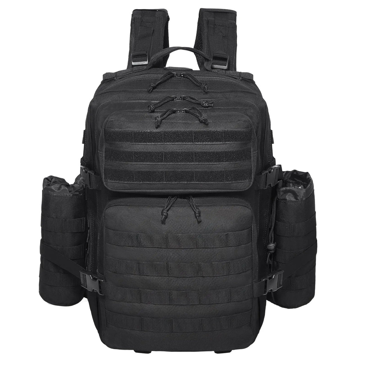 Tactical Backpack 45 L — Military Backpack with Molle System and 3 Compartments, Black
