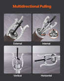 VEVOR zobratu noņēmēju komplekts, 76,2 / 101,6 / 152,4 / 203,2 mm 3-žokļu gultņu noņēmēji ar apgriežamiem žokļiem, 2-žokļu / 3-žokļu skriemeļu noņēmējs, 4 gab. gultņu noņēmēju instrumentu komplekts skriemeļu, zobratu, gultņu un spararatu demontāžai.
