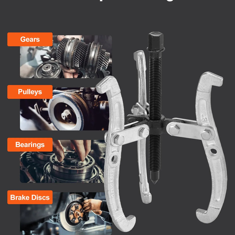 VEVOR zobratu noņēmēju komplekts, 76,2 / 101,6 / 152,4 / 203,2 mm 3-žokļu gultņu noņēmēji ar apgriežamiem žokļiem, 2-žokļu / 3-žokļu skriemeļu noņēmējs, 4 gab. gultņu noņēmēju instrumentu komplekts skriemeļu, zobratu, gultņu un spararatu demontāžai.