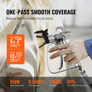 Stacionāra bezgaisa krāsošanas pistole, 0,65 kW (7/8 ZS) elektriskā krāsošanas iekārta, 200 bar augstas jaudas modelis ar pagarinājuma stieni un tīrīšanas komplektu, piemērota iekštelpu un āra mēbelēm, žogiem, mājām un skapjiem