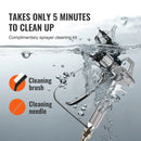 Stacionāra bezgaisa krāsošanas pistole, 0,65 kW (7/8 ZS) elektriskā krāsošanas iekārta, 200 bar augstas jaudas modelis ar pagarinājuma stieni un tīrīšanas komplektu, piemērota iekštelpu un āra mēbelēm, žogiem, mājām un skapjiem