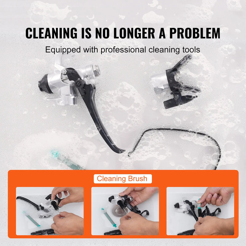 Stacionāra bezgaisa krāsošanas pistole ar ratiņiem, 750 W, 206 bar, augstas efektivitātes elektriskā krāsošanas ierīce smalkam un vienmērīgam pārklājumam, piemērota iekštelpu un āra mēbelēm, žogiem un citām virsmām