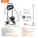 Stacionāra bezgaisa krāsošanas pistole ar ratiņiem, 750 W, 206 bar, augstas efektivitātes elektriskā krāsošanas ierīce smalkam un vienmērīgam pārklājumam, piemērota iekštelpu un āra mēbelēm, žogiem un citām virsmām