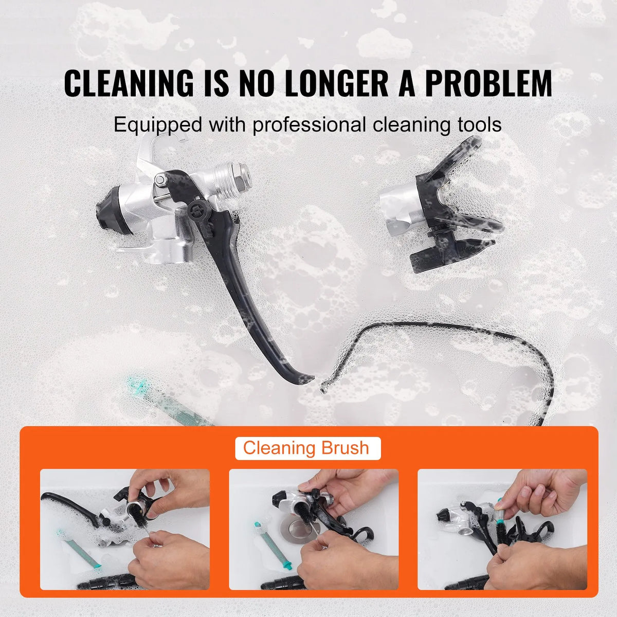 Stationary airless paint sprayer with trolley, 950 W, 206 bar, high-efficiency electric painting device for fine and even coating, suitable for indoor and outdoor furniture