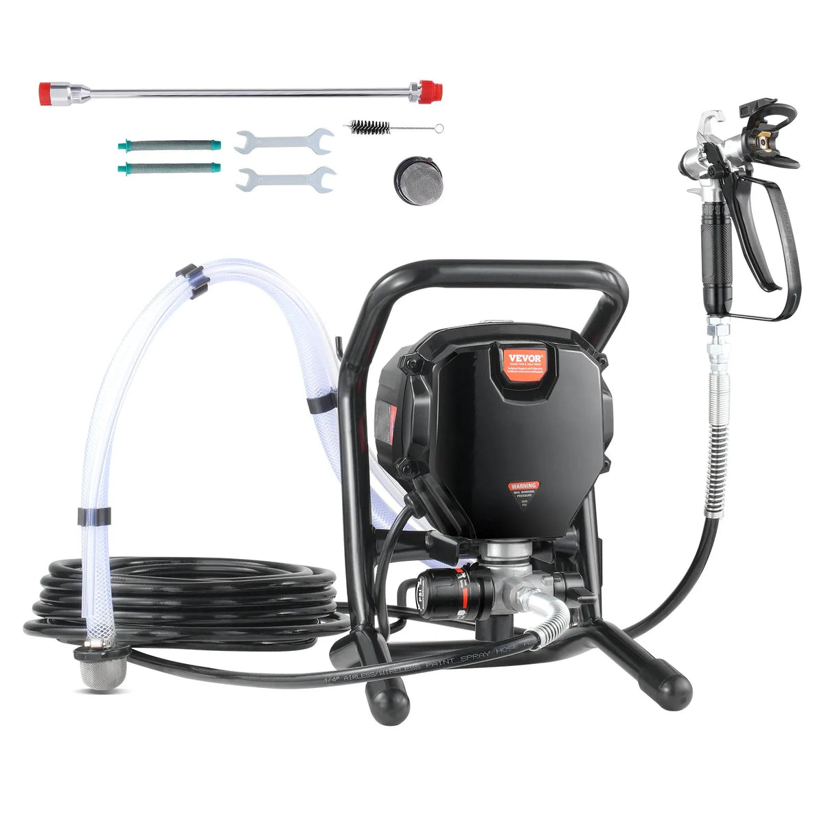 Stationary Airless Paint Sprayer, 750 W, 206 bar, High-Efficiency Electric Airless Spray Gun, Fine and Even Coating Effect, Hand Painting Gun for Indoor and Outdoor Furniture