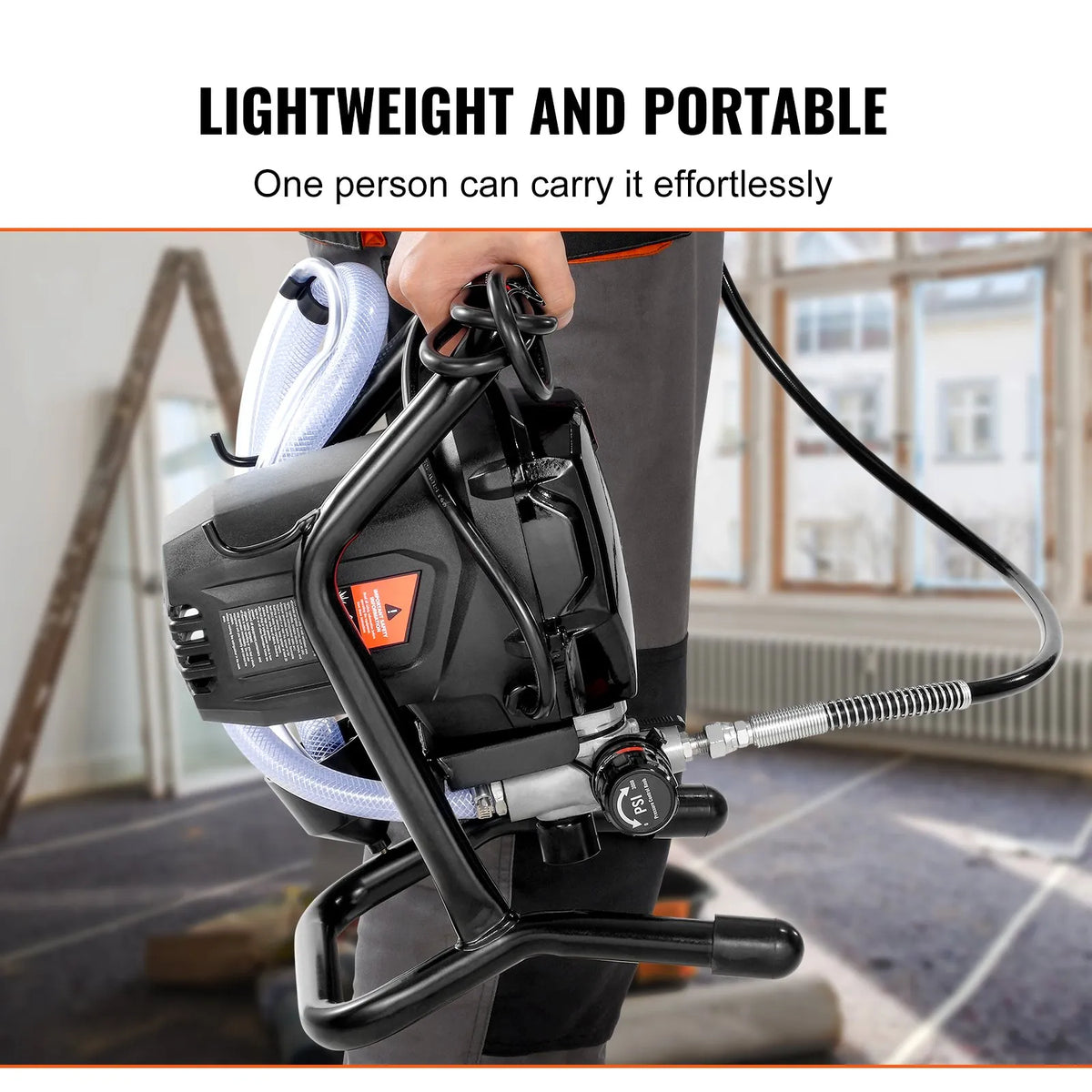 Stationary Airless Paint Sprayer, 750 W, 206 bar, High-Efficiency Electric Airless Spray Gun, Fine and Even Coating Effect, Hand Painting Gun for Indoor and Outdoor Furniture