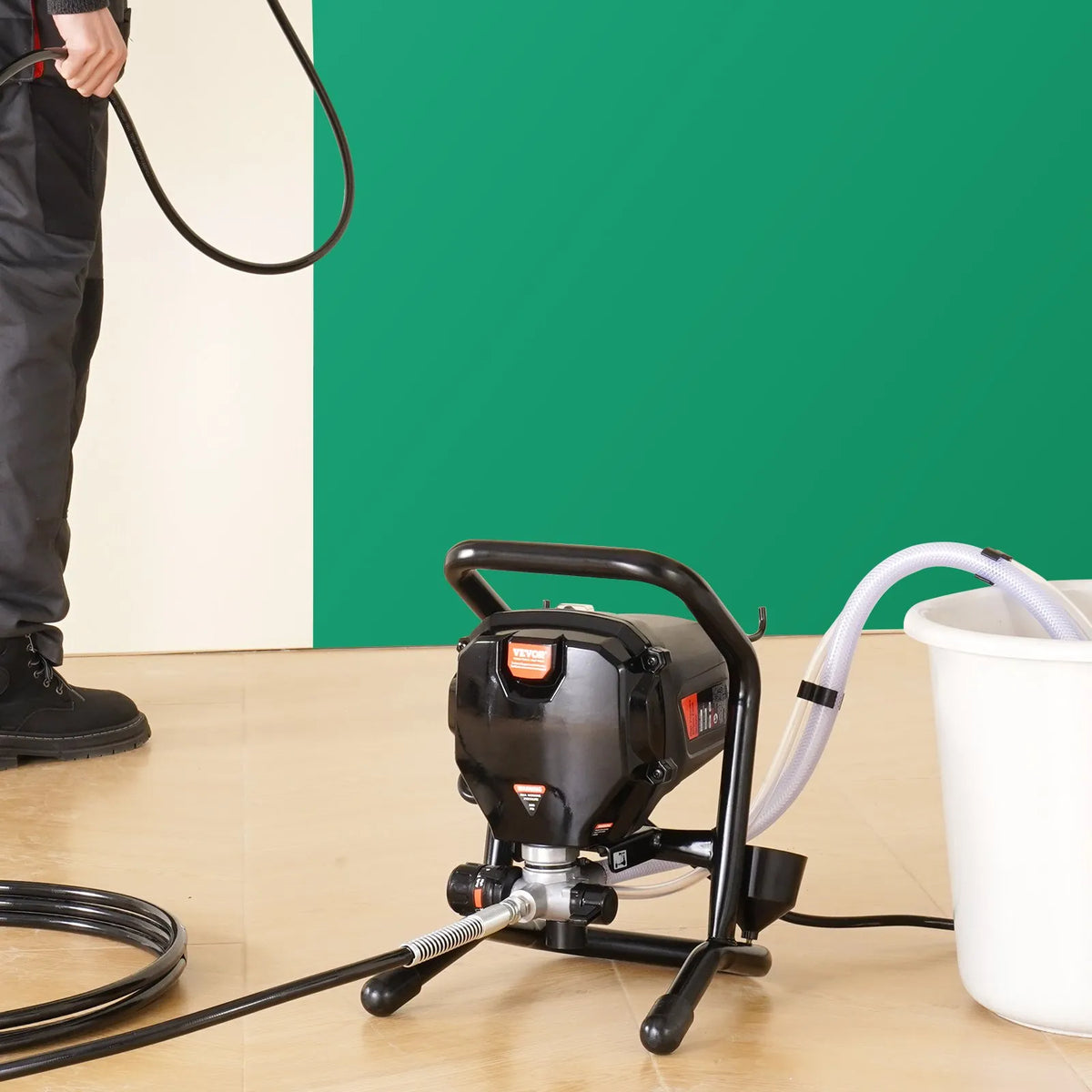 Stationary Airless Paint Sprayer, 750 W, 206 bar, High-Efficiency Electric Airless Spray Gun, Fine and Even Coating Effect, Hand Painting Gun for Indoor and Outdoor Furniture