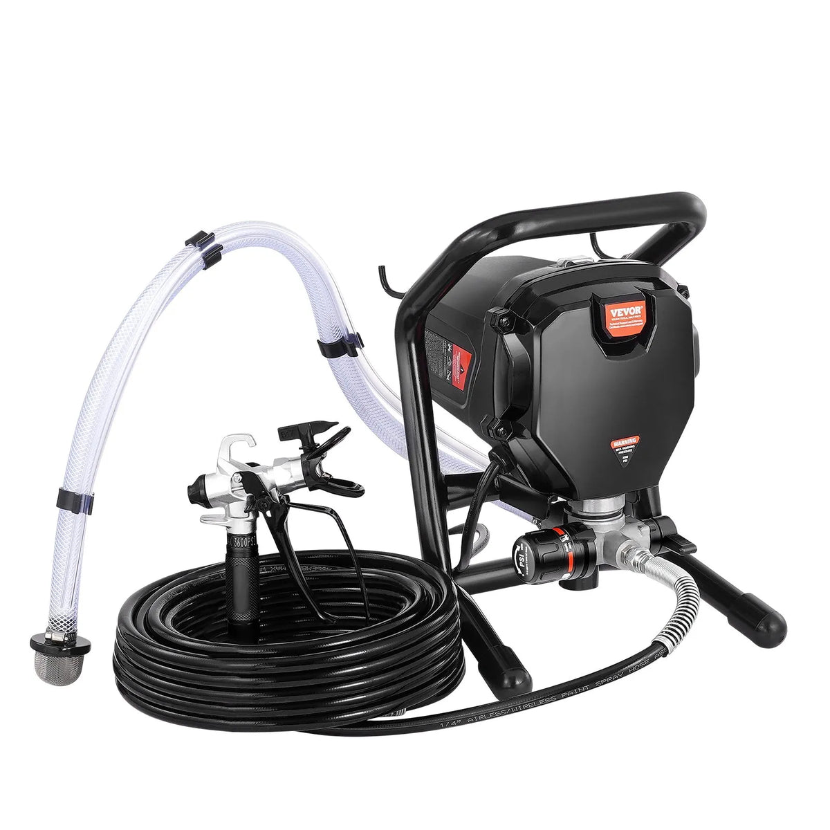 Stationary Airless Paint Sprayer, 750 W, 206 bar, High-Efficiency Electric Airless Spray Gun, Fine and Even Coating Effect, Hand Painting Gun for Indoor and Outdoor Furniture