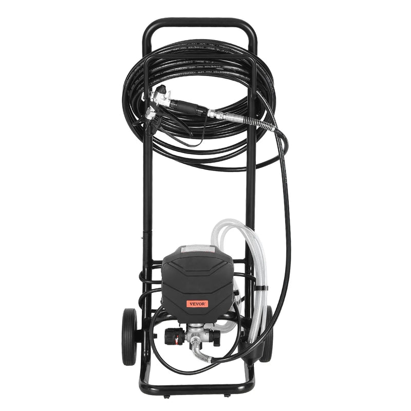 VEVOR statīva tipa bezgaisa krāsas smidzinātājs, 650 W, 20,7 MPa augstspiediena bezgaisa krāsošanas iekārta ar ratiņiem, tīrīšanas birsti, šļūteni, pagarinājuma kātu un sprauslām, elektriskā krāsošanas iekārta mājas iekšdarbiem un ārdarbiem