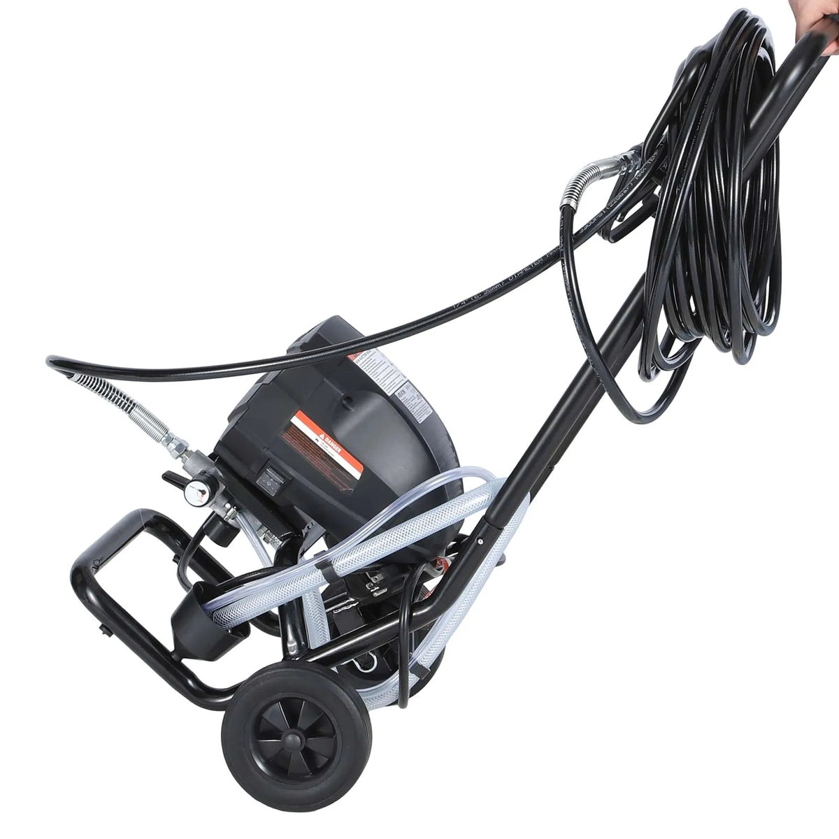 VEVOR Airless Paint Sprayer, 650 W, 20.7 MPa High-Pressure Airless Painting Machine with Cart, Cleaning Brush, Hose, Extension Rod and Nozzles, Electric Paint Sprayer for Indoor and Outdoor Work
